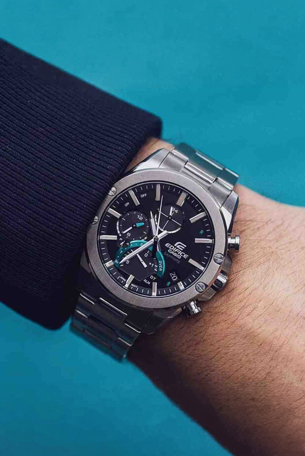 RELOJ ANALÓGICO-DIGITAL PARA HOMBRE CASIO EDIFICE EQB-1000D-1ADR - PLATEADO