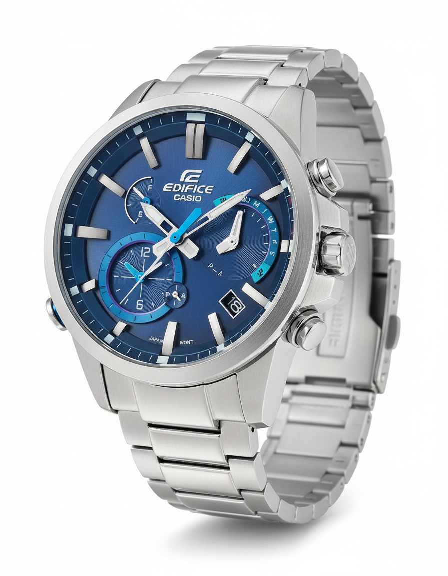 RELOJ ANALÓGICO PARA HOMBRE CASIO EDIFICE EQB-700D-2ADR - PLATEADO