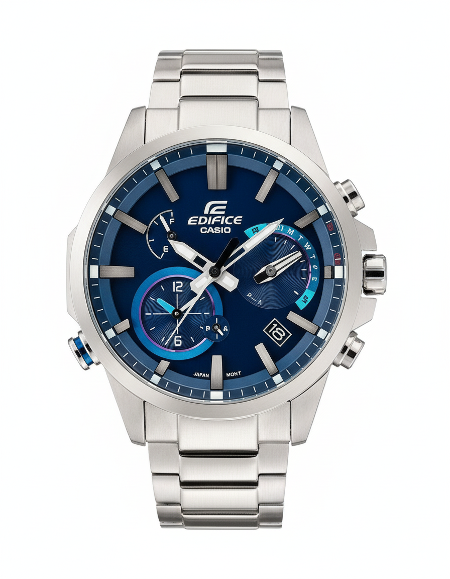 RELOJ ANALÓGICO PARA HOMBRE CASIO EDIFICE EQB-700D-2ADR - PLATEADO