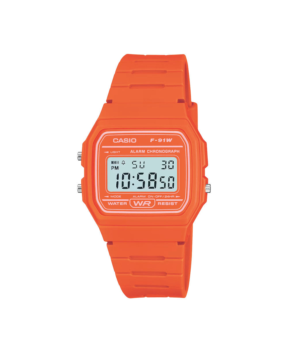 RELOJ CASIO F-91WC-4A2DF -NARANJADO