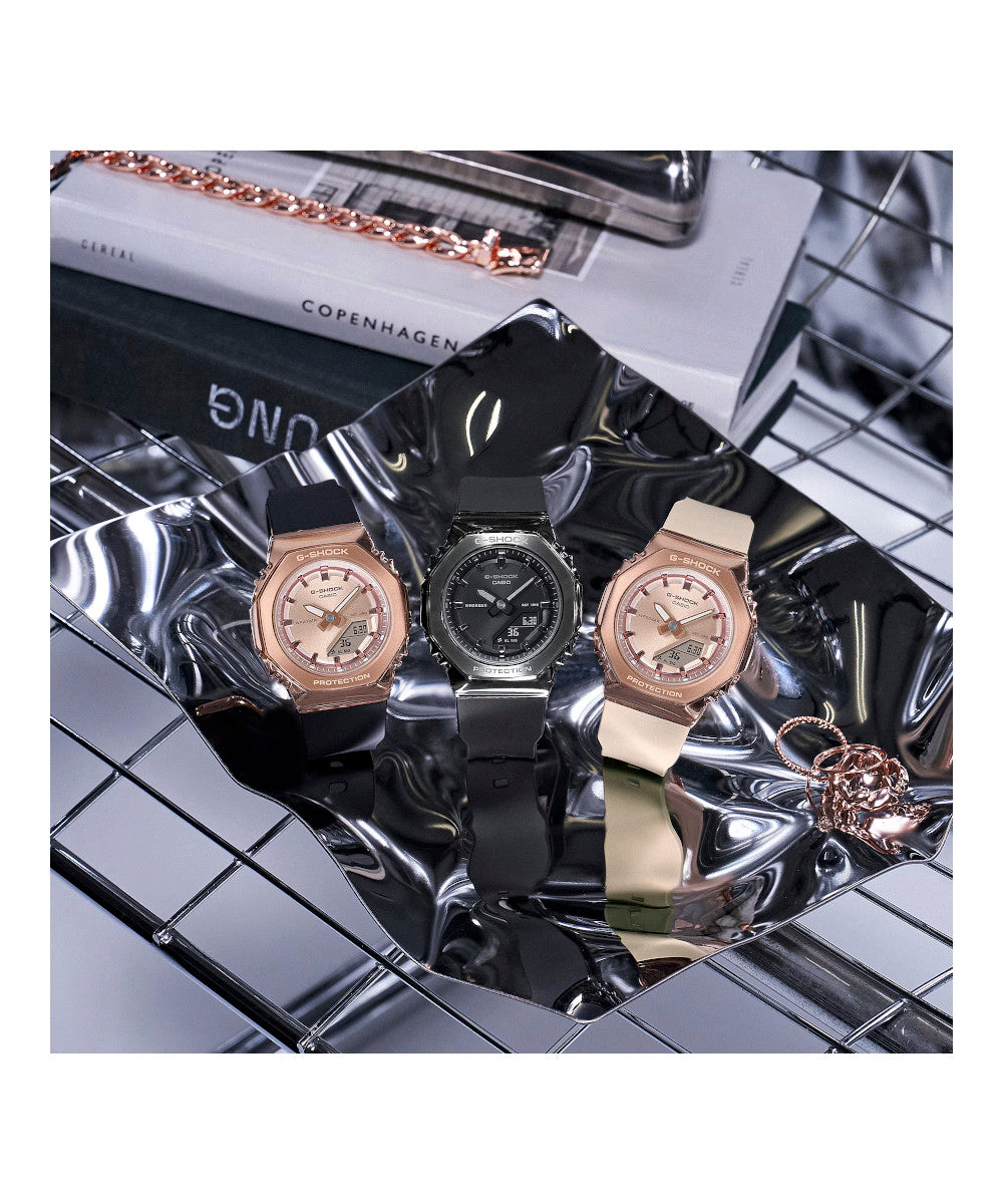 RELOJ PARA MUJER CASIO G-SHOCK  GM-S2110PG-1A4DR -NEGRO