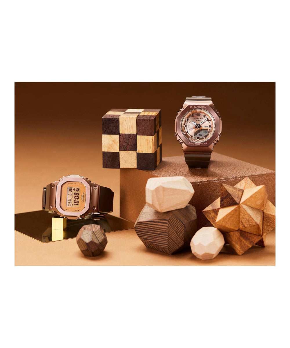 RELOJ PARA MUJER CASIO G-SHOCK  GM-S5600BR-5DR -CAFÉ