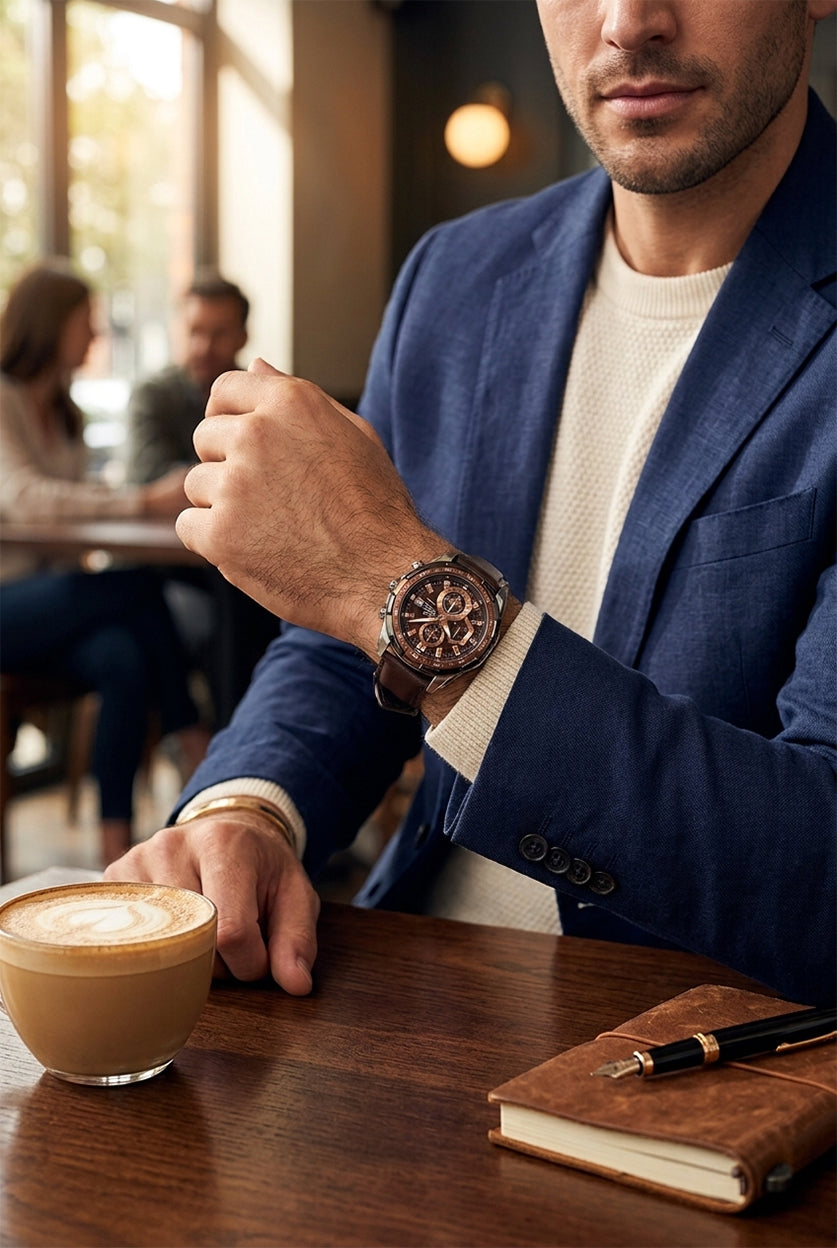 RELOJ ANALÓGICO PARA HOMBRE CASIO EDIFICE EFR-539L-5AVUDF - MARRÓN