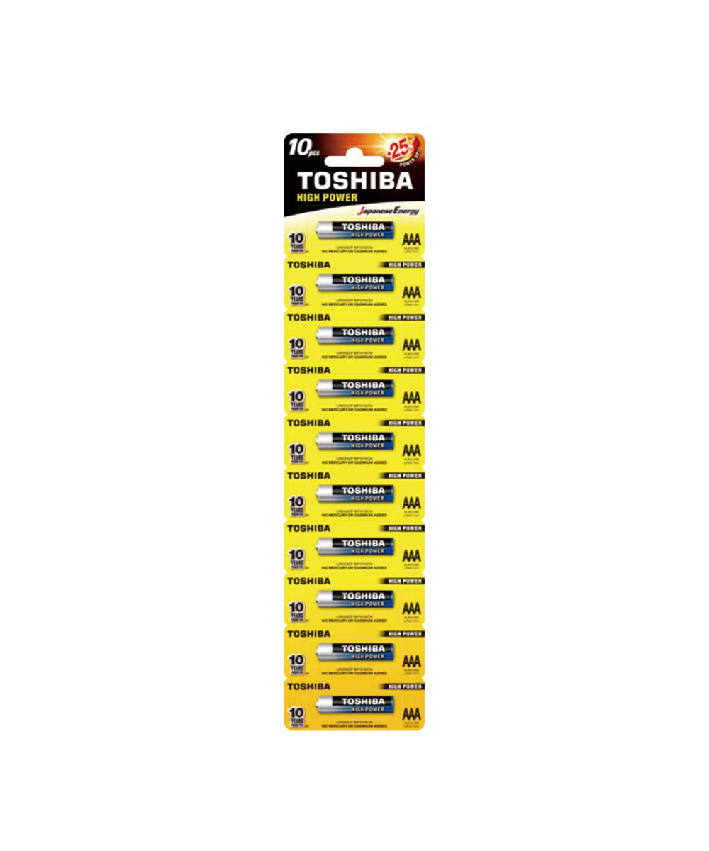 PILA TOSHIBA ALCALINA AAA | 10 UND x TIRA | LR03GCP-BP-1X10CN