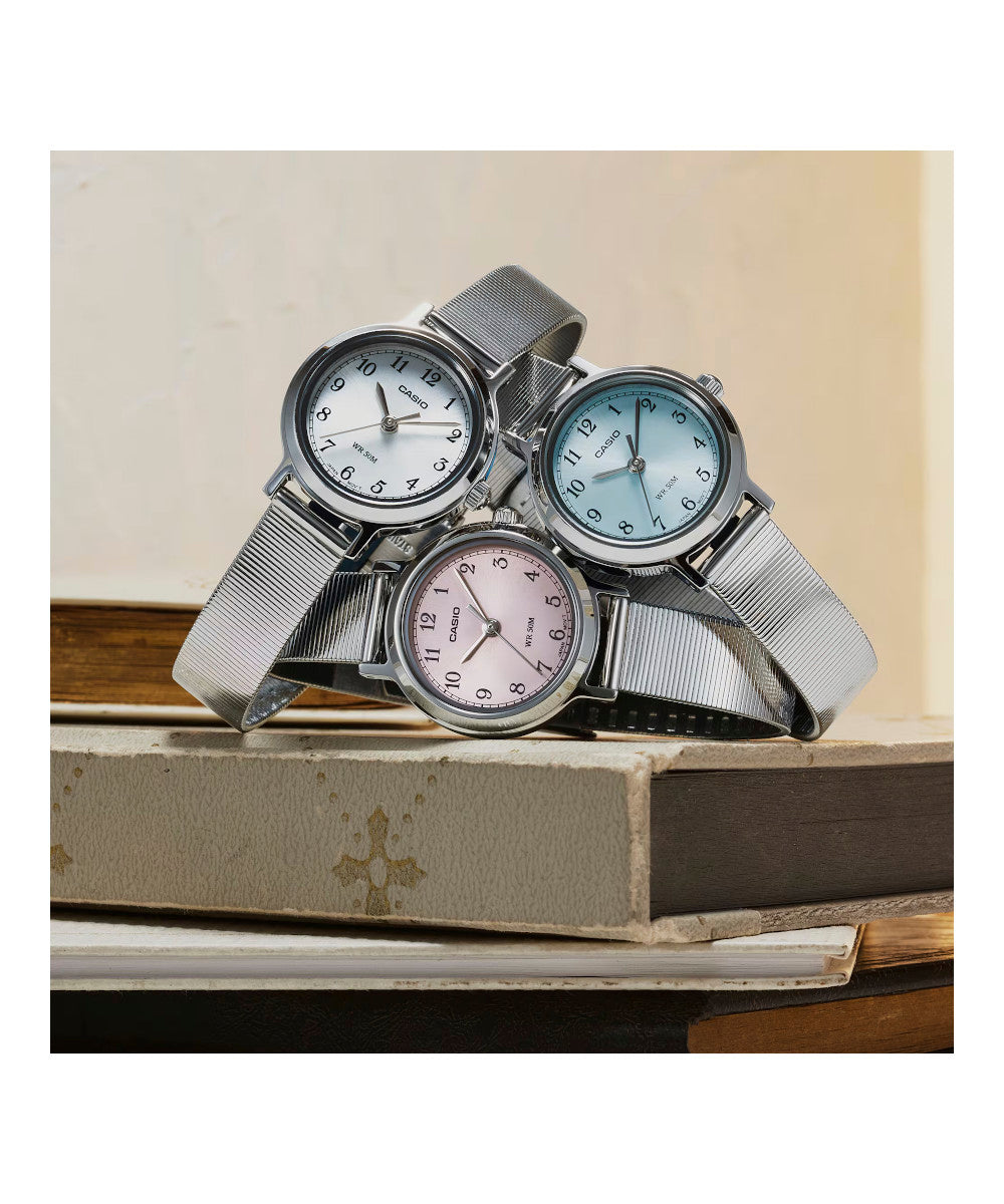 RELOJ PARA MUJER CASIO LTP-B170D-2BVDF -PLATEADO