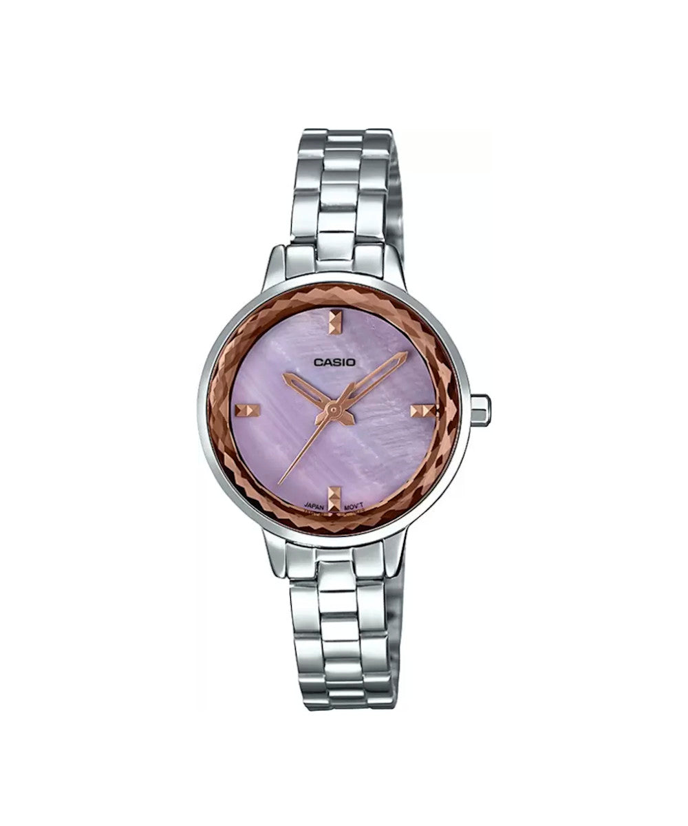 RELOJ PARA MUJER CASIO LTP-E162D-4ADF -ROSADO