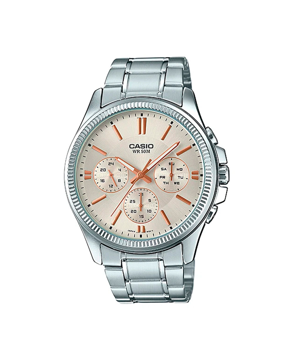 RELOJ PARA HOMBRE CASIO MTP-1375D-7A2VDF -PLATEADO