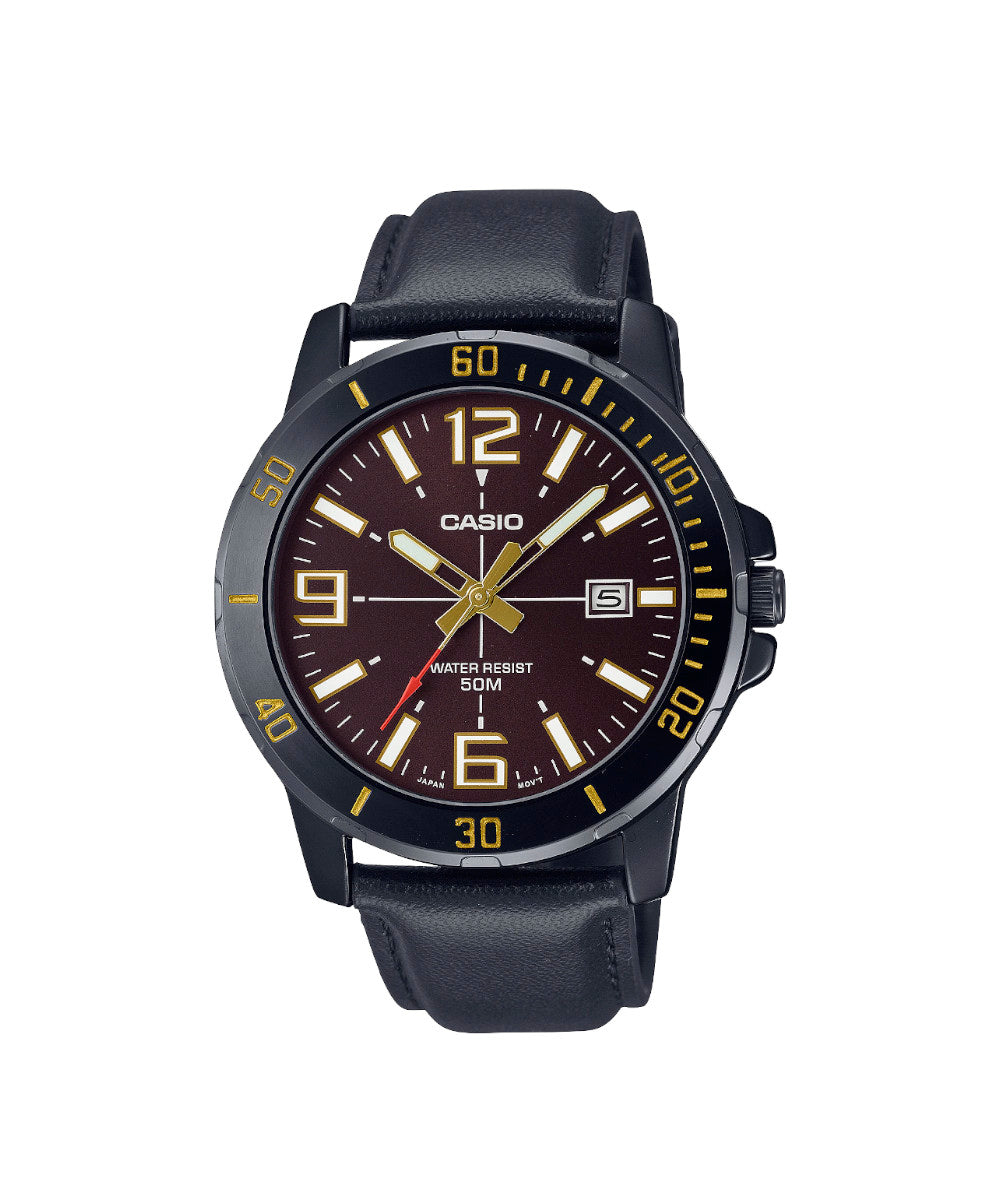RELOJ PARA HOMBRE CASIO MTP-VD01BL-5BVUDF -CAFÉ