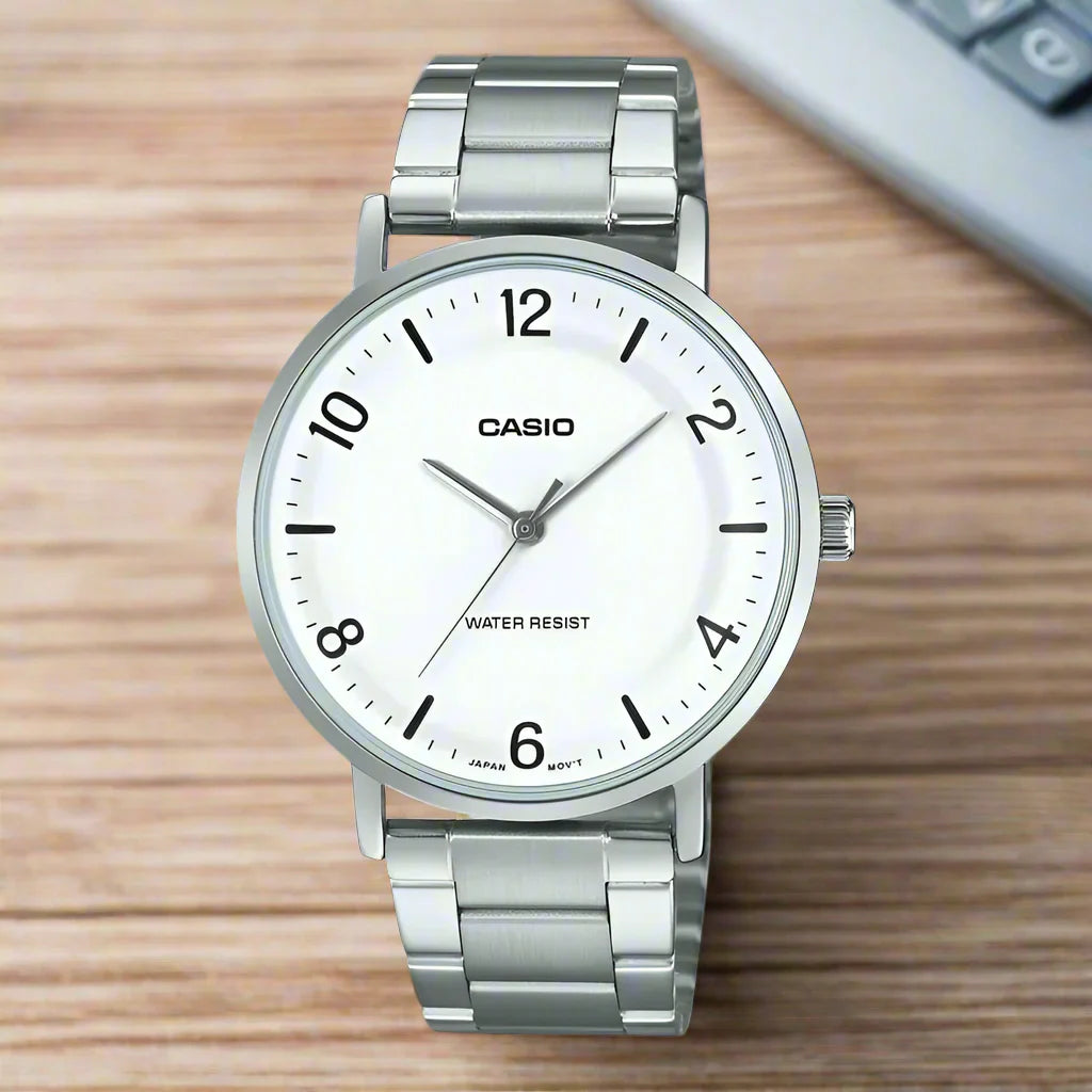 RELOJ PARA HOMBRE CASIO MTP-VT03D-7BDF -BLANCO