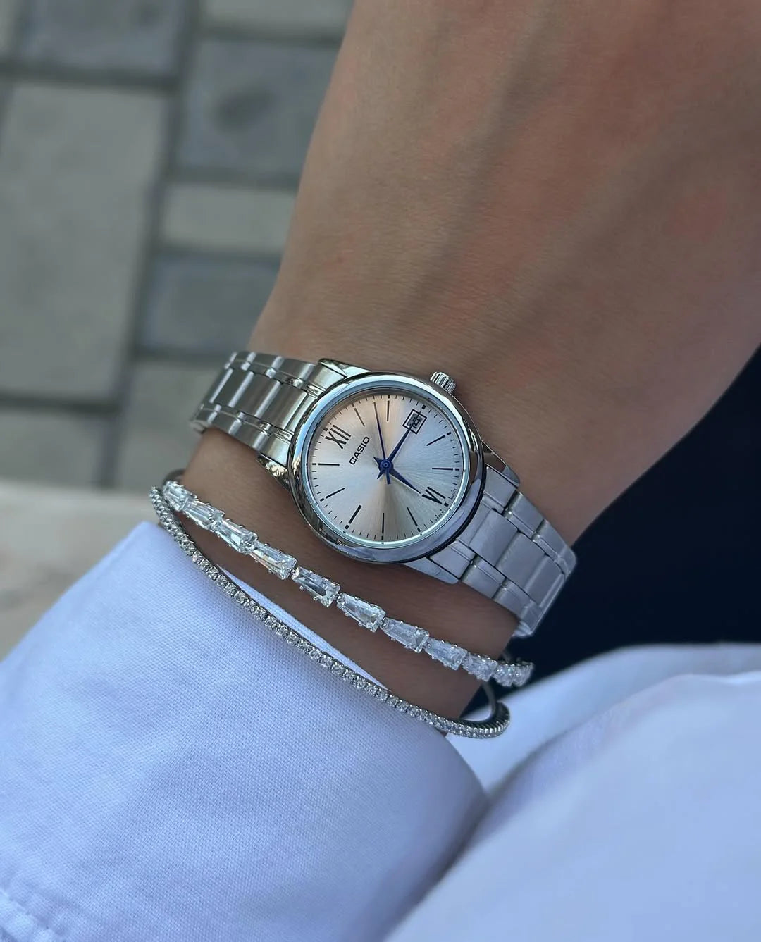 RELOJ PARA MUJER CASIO LTP-V002D-7B3UDF -BLANCO