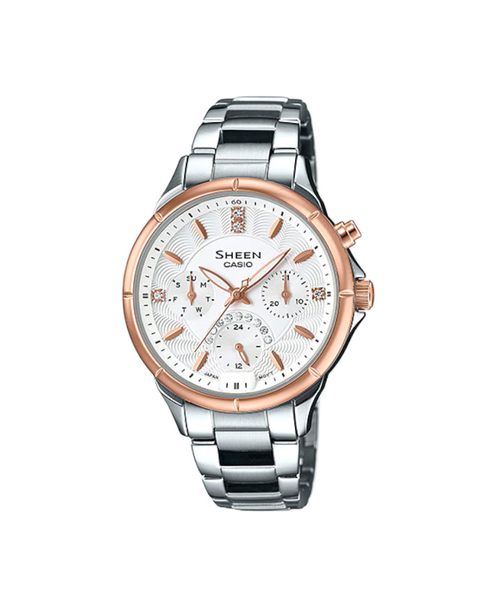 RELOJ PARA MUJER CASIO SHEEN SHE-3047SG-7AUDR -BLANCO