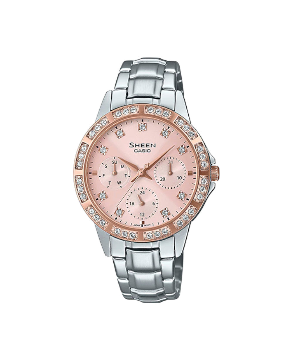 RELOJ PARA MUJER CASIO SHEEN SHE-3517SG-4AUDF -ROSADO