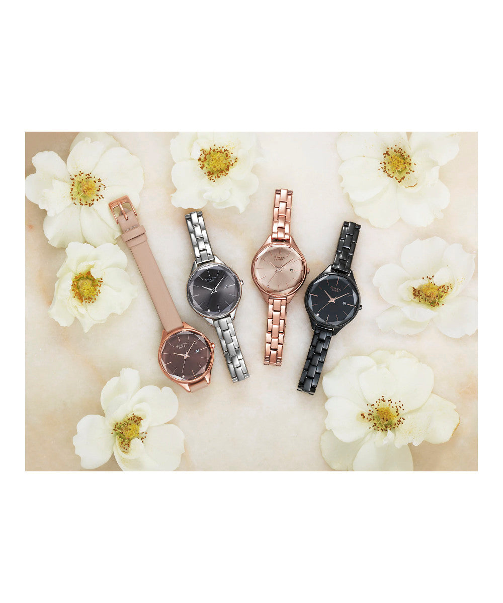 RELOJ PARA MUJER CASIO SHEEN SHE-4062PGL-5AUDF -CAFÉ