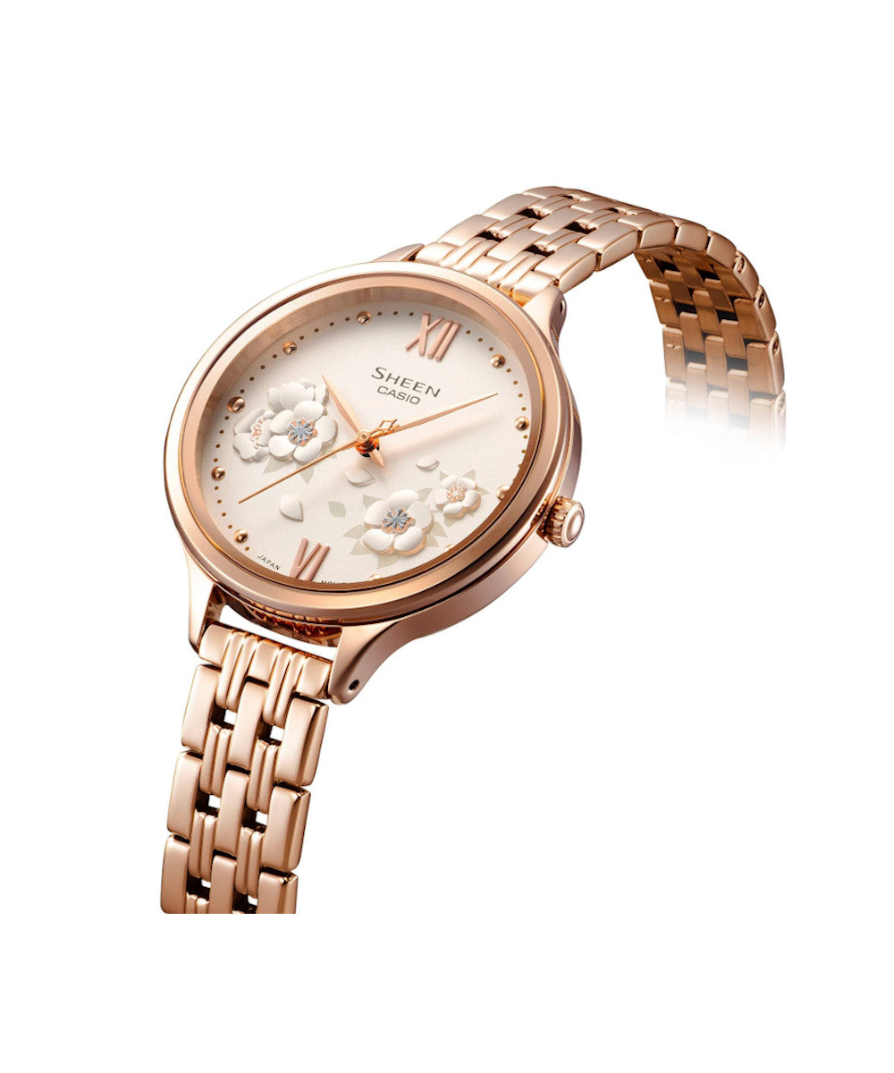 RELOJ PARA MUJER CASIO SHEEN SHE-4551PG-7AUDF -BLANCO