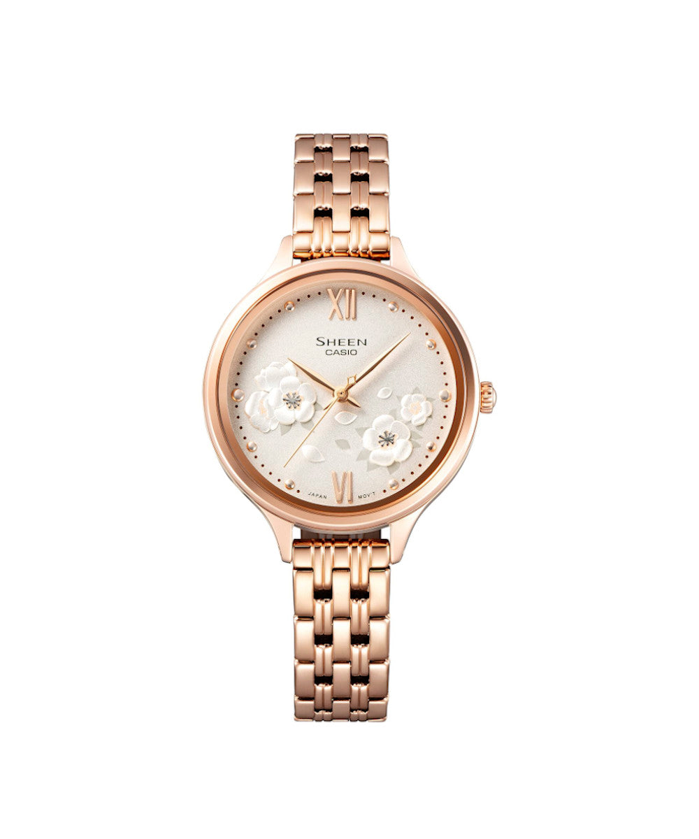 RELOJ PARA MUJER CASIO SHEEN SHE-4551PG-7AUDF -BLANCO