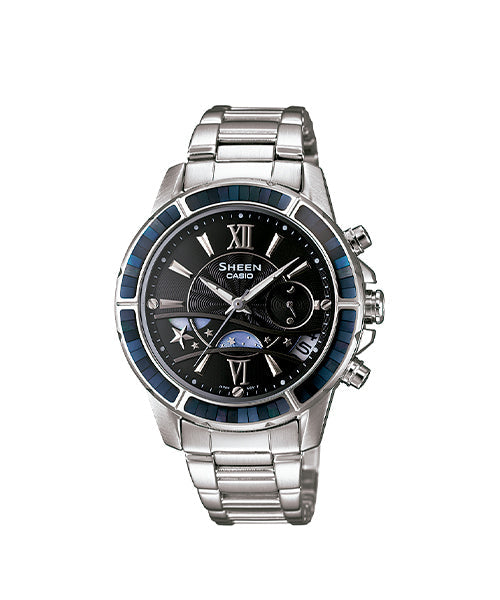 SHE-5514D-1ADR RELOJ PARA MUJER CASIO SHEEN -  NEGRO