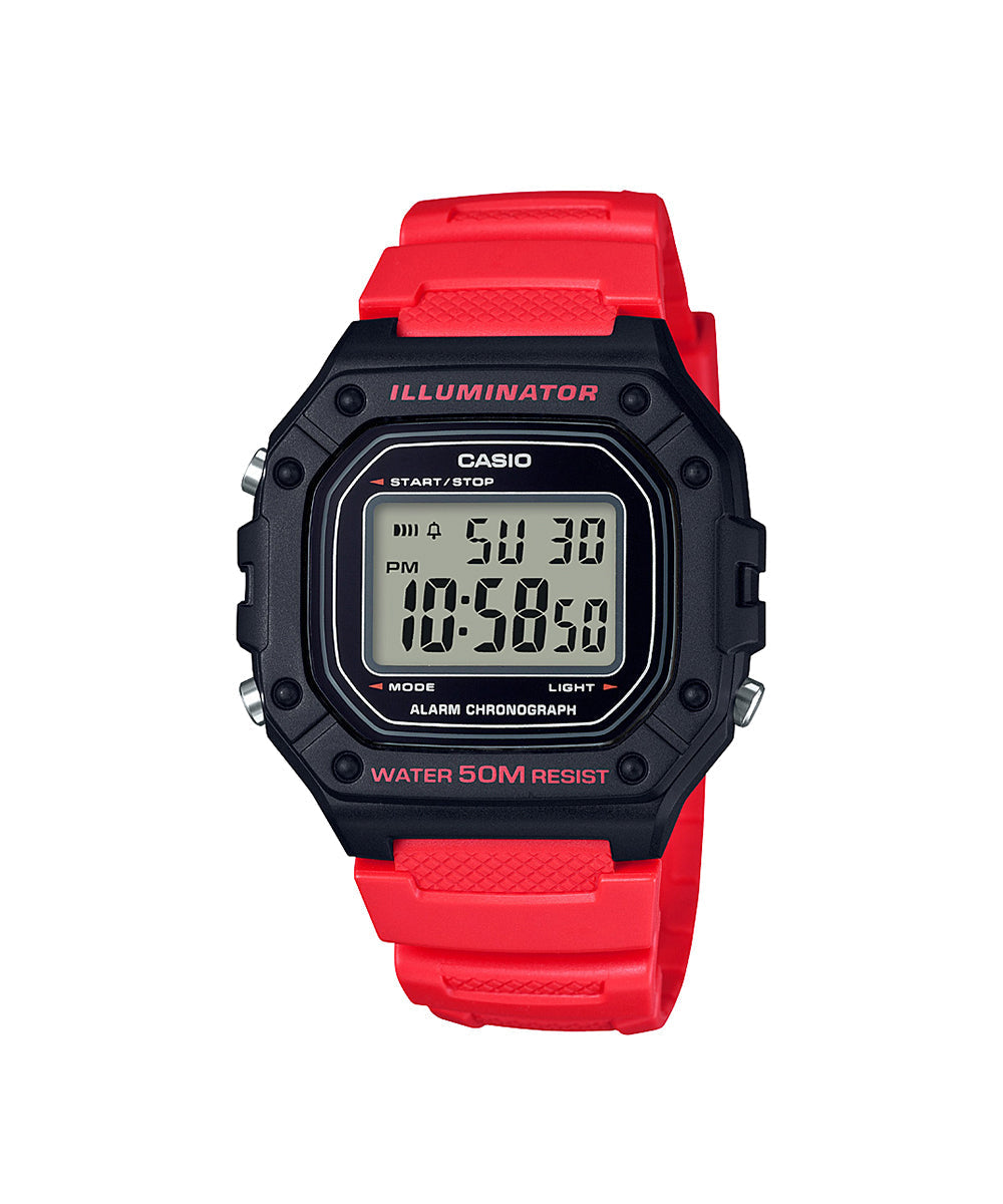 RELOJ PARA HOMBRE CASIO W-218H-4BVDF - ROJO