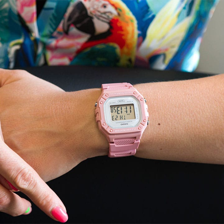 RELOJ CASIO W-218HC-4AVDF -ROSADO