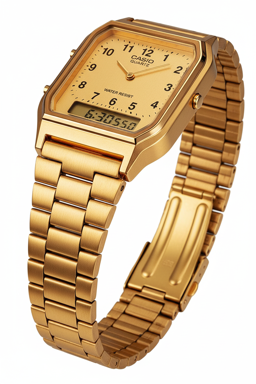 AQ-230GA-9BMQ - Low angle broche dorado