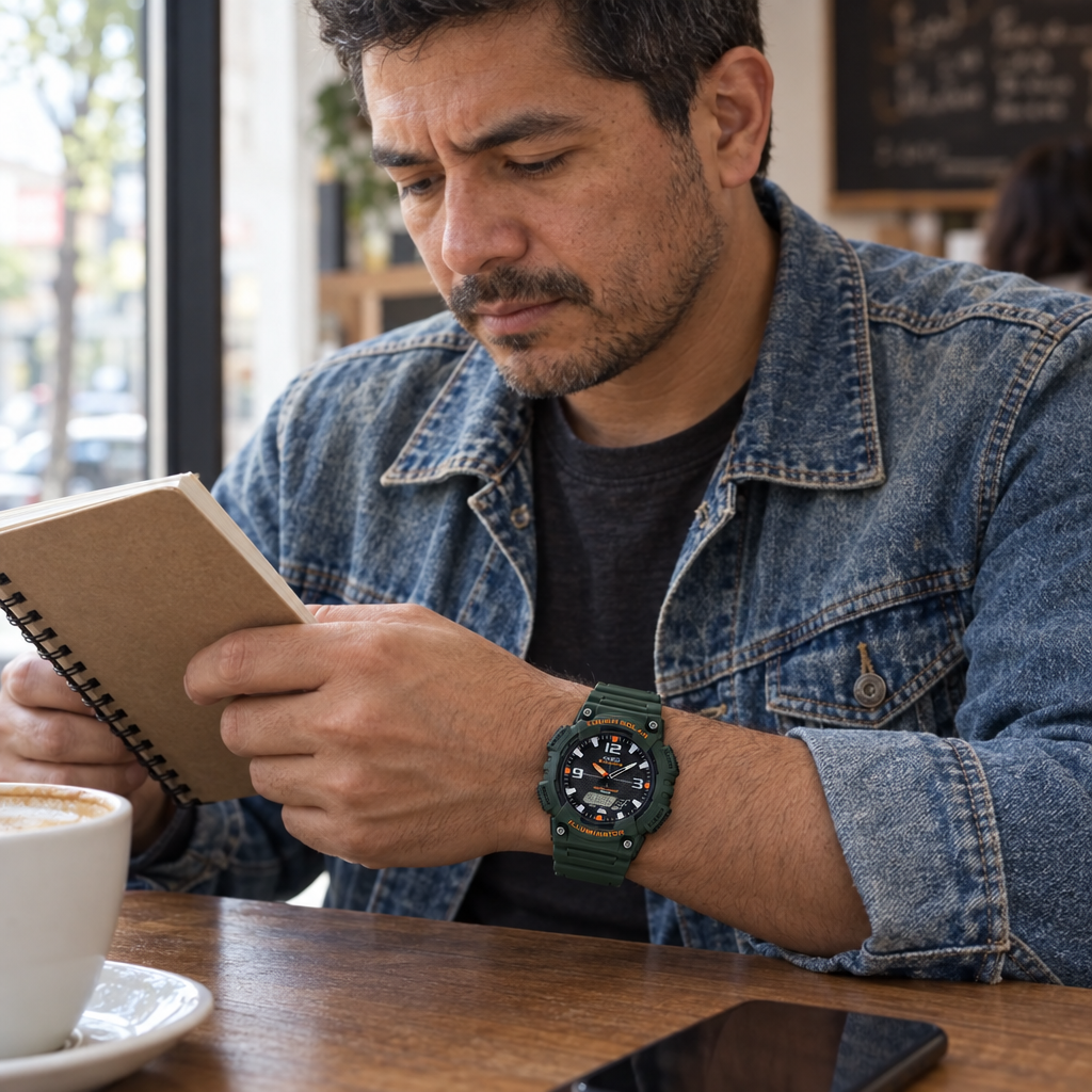 AQ-S810W-3AVDF en una cafetería