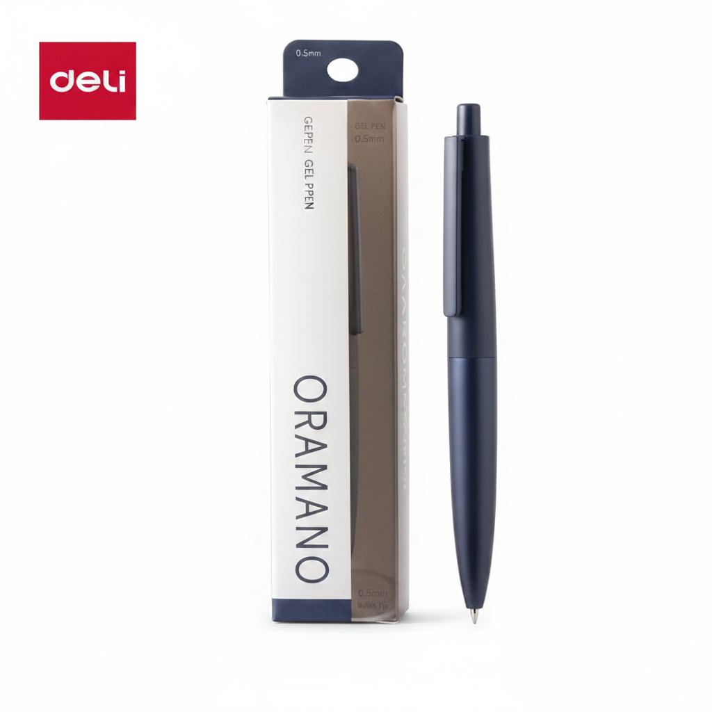 Bolígrafo cuerpo azul Oramano DELI punta bala 0.5mm x1 und
