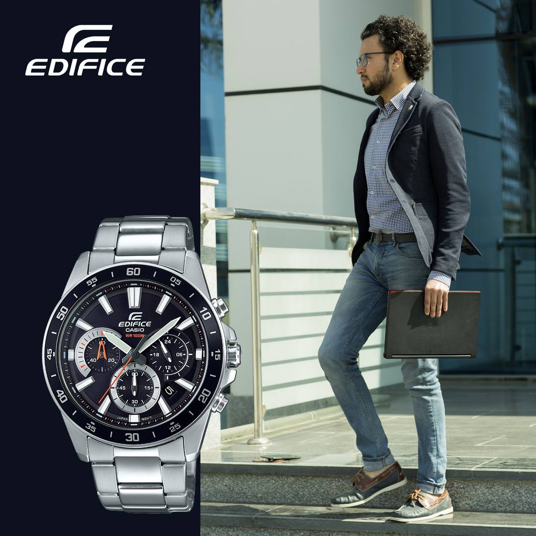 RELOJ ANALÓGICO PARA HOMBRE CASIO EDIFICE EFV-570D-1AVUDF - PLATEADO