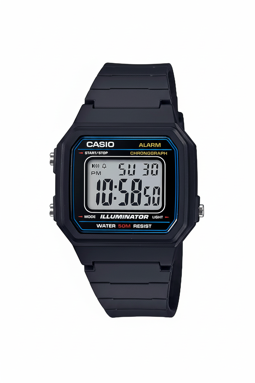 Casio W-217H-1AVDF - Top view fondo blanco