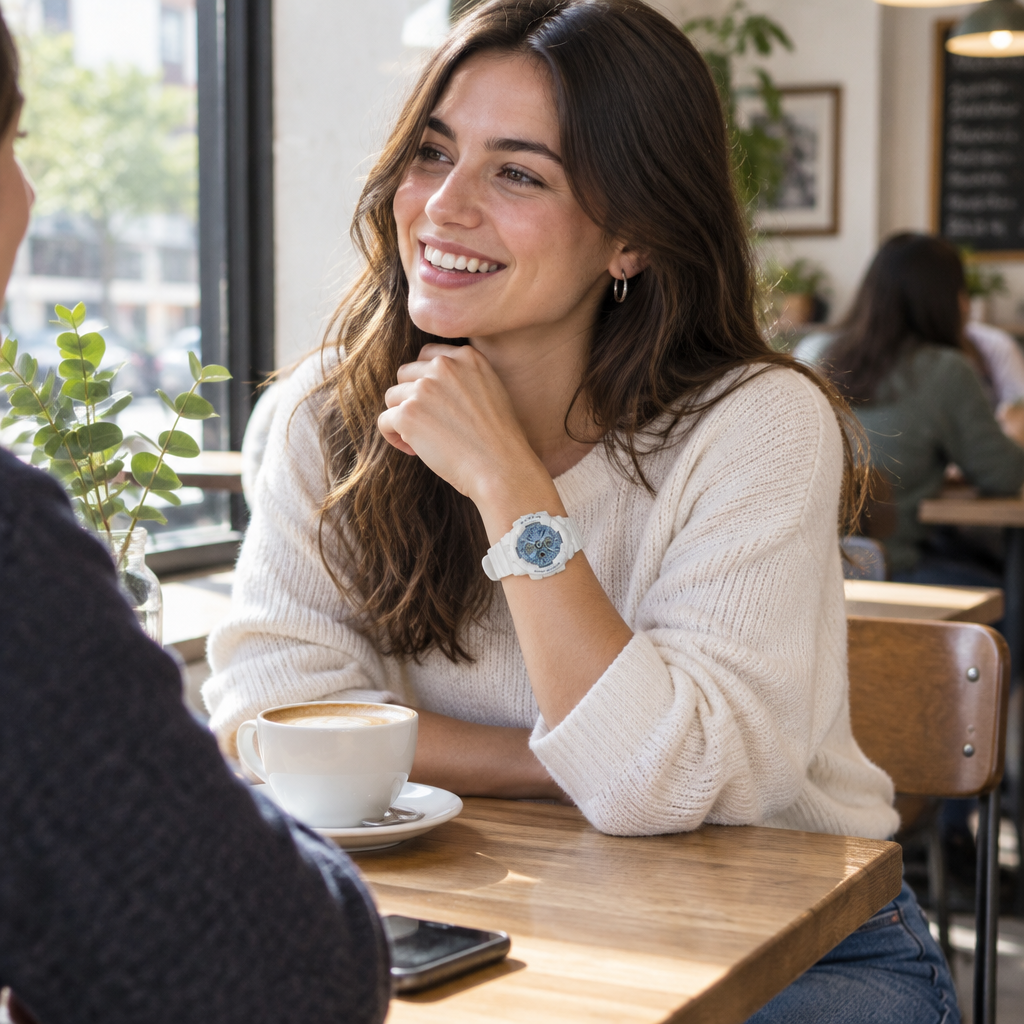 Escena de cafetería en plano medio
