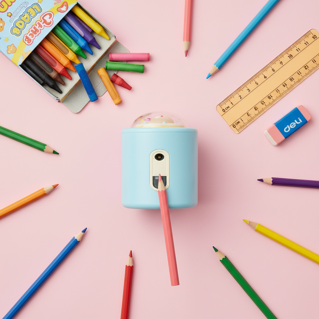 Flat lay regreso a clases fondo pastel