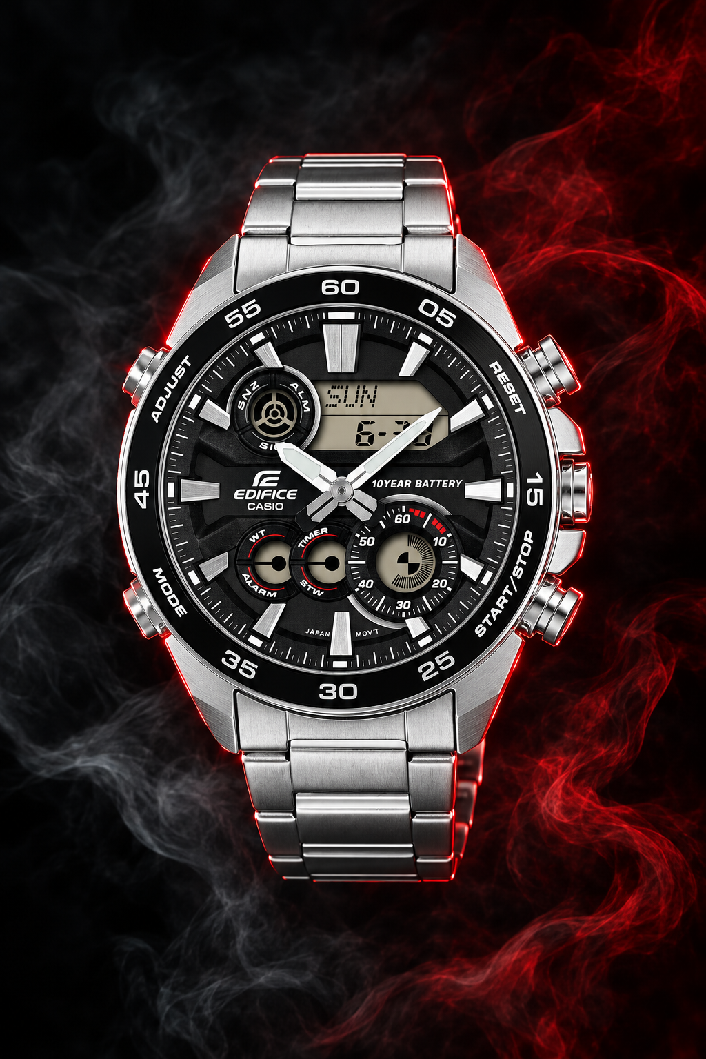 ERA-130D-1ADF RELOJ PARA HOMBRE CASIO EDIFICE - NEGRO