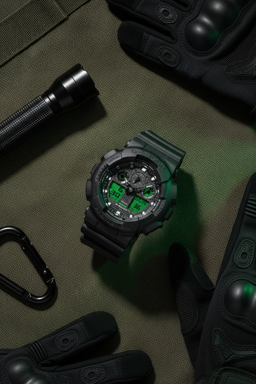RELOJ CASIO G-SHOCK GA-100BEG-1ADR - NEGRO