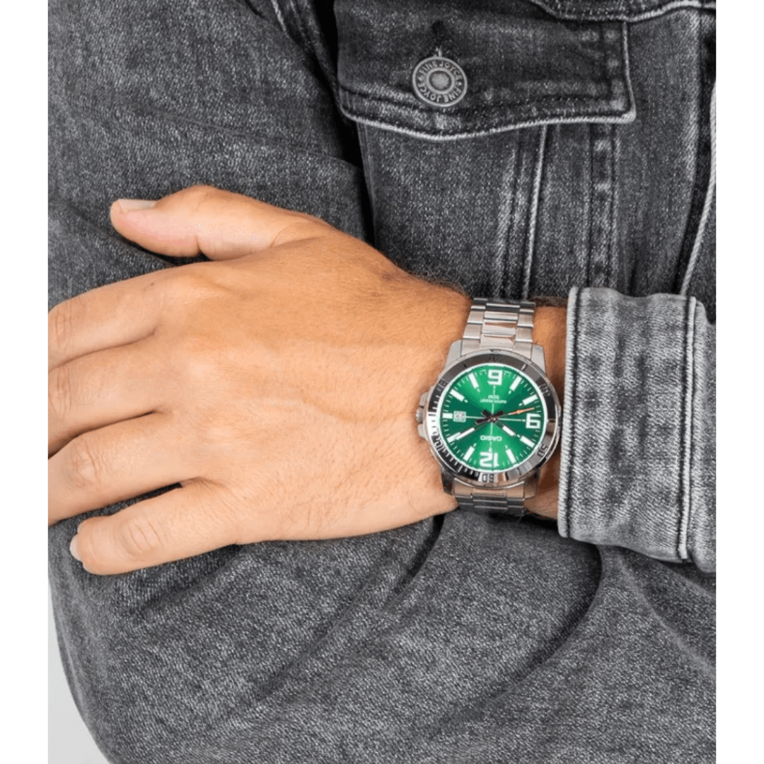 RELOJ PARA HOMBRE CASIO MTP-VD01D-3BVUDF -VERDE