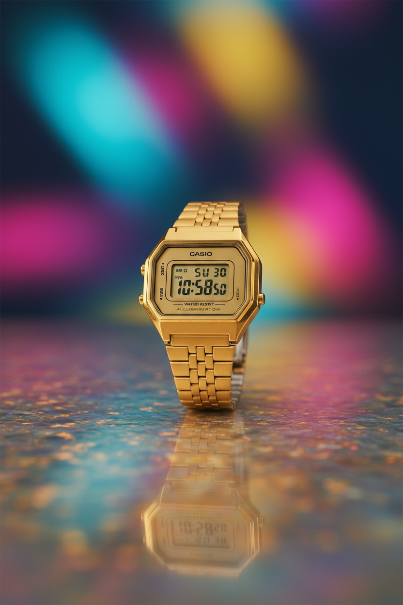 Casio LA680WGA-9DF - holográfico dorado