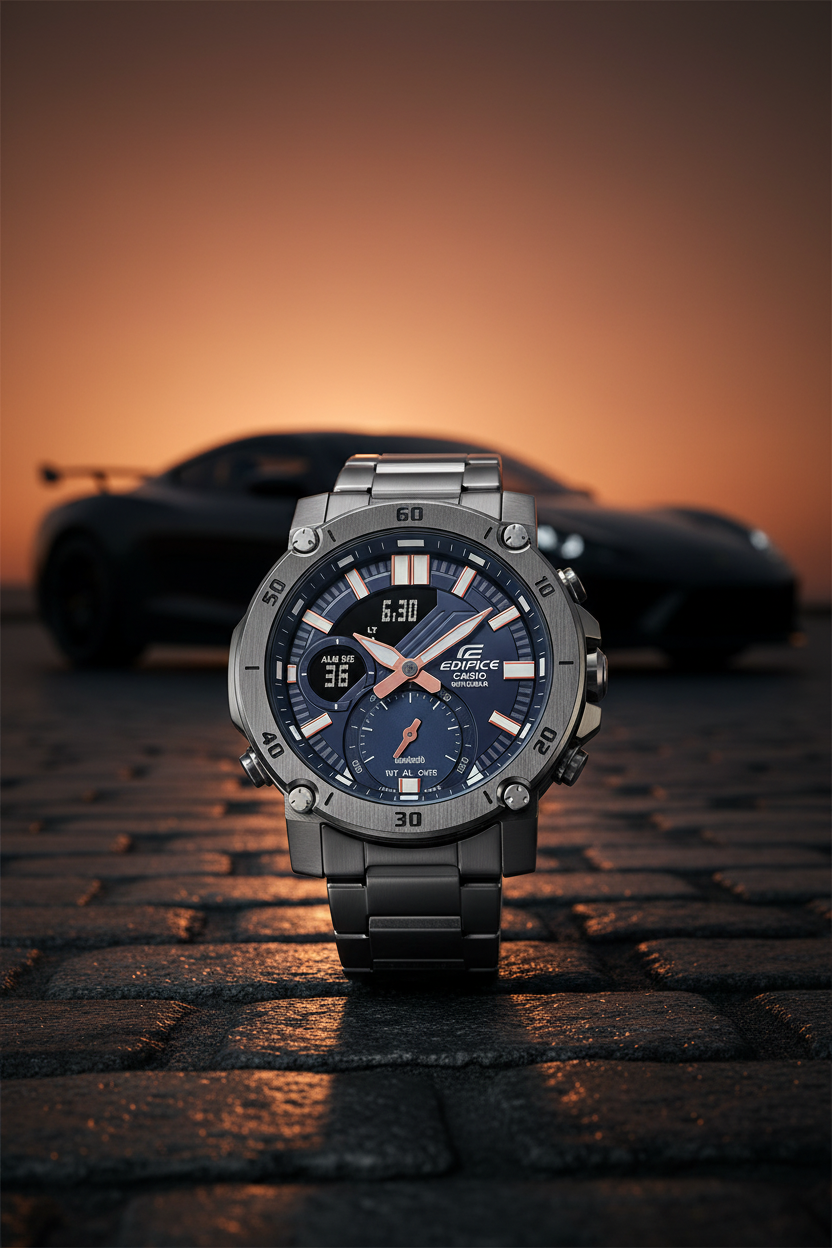 RELOJ ANALÓGICO-DIGITAL PARA HOMBRE CASIO EDIFICE ECB-20DC-1ADF - NEGRO