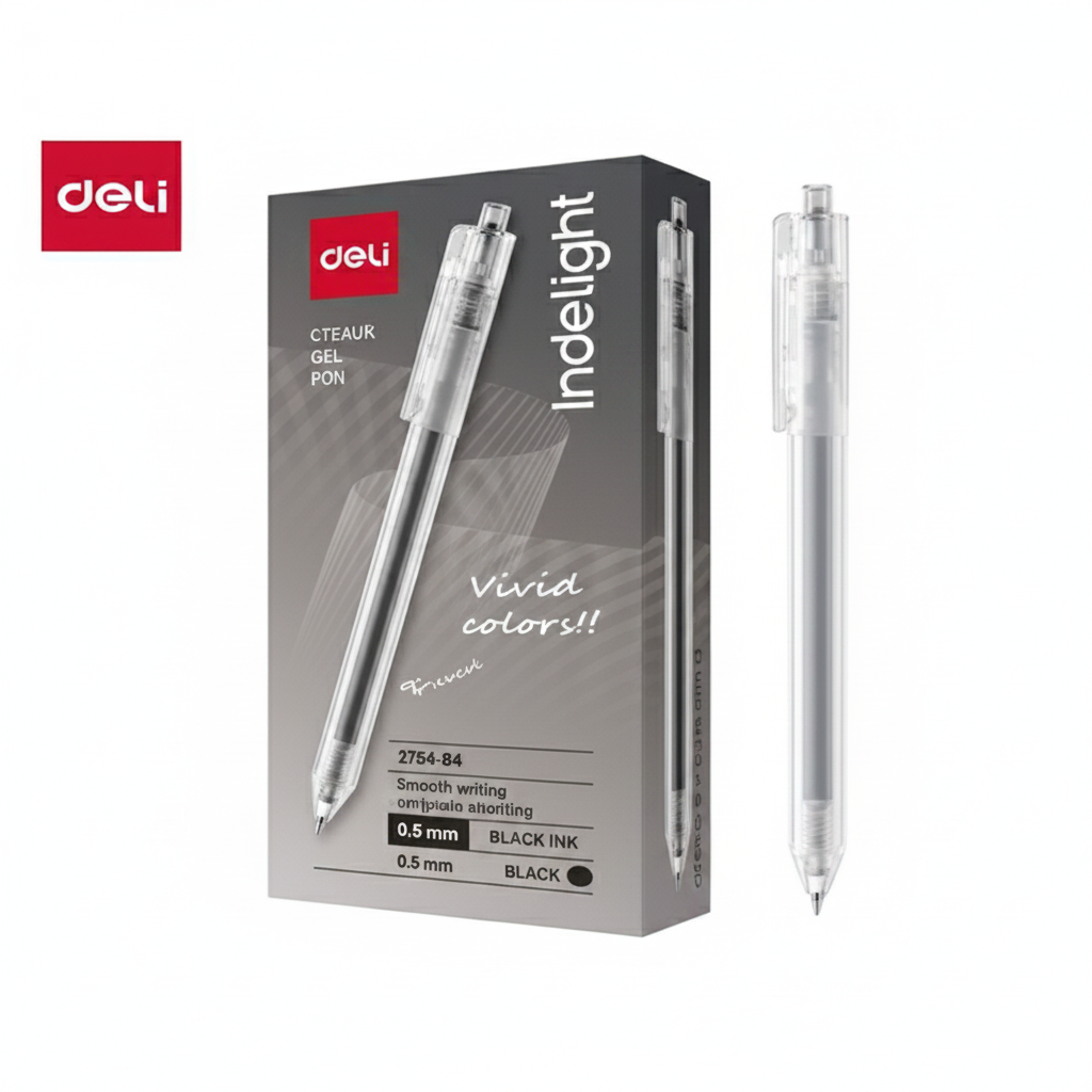 Bolígrafo Colorful gel DELI punta bala 0,5mm x12 unidades