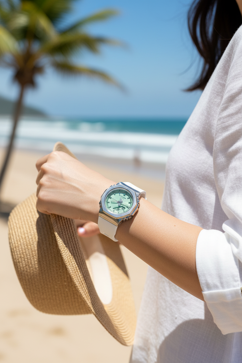 RELOJ PARA MUJER CASIO G-SHOCK GM-S2110SR-7ADR - BLANCO