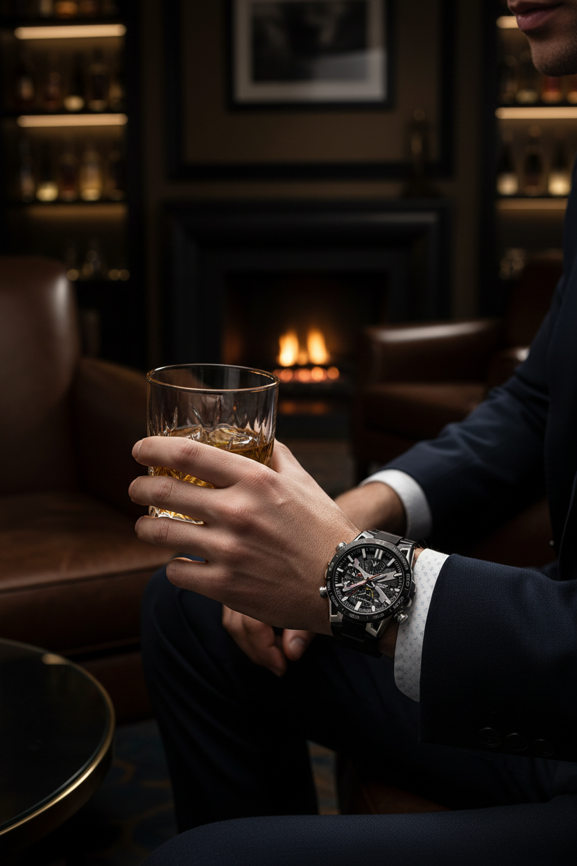 Casio Edifice EQB-2000DC-1ADR lifestyle - lounge sofisticado