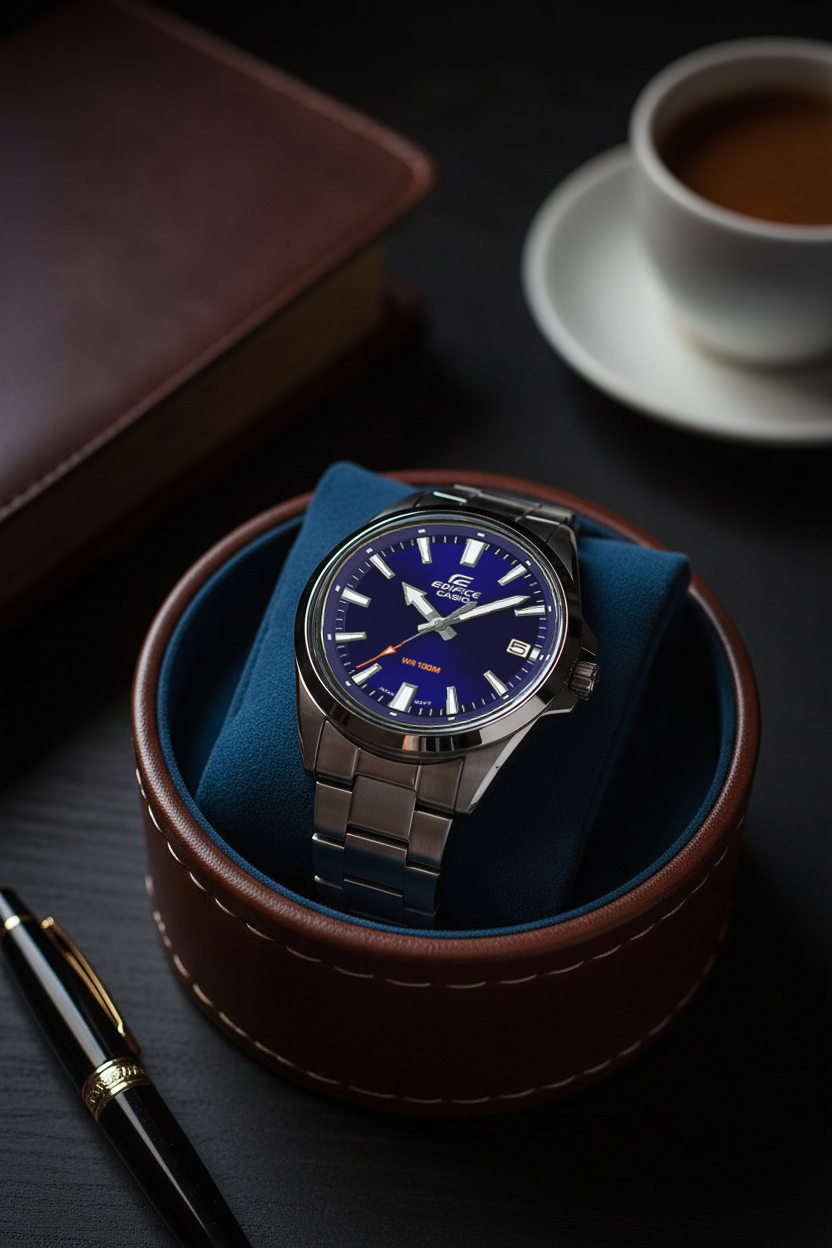 RELOJ ANALÓGICO PARA HOMBRE CASIO EDIFICE EFV-100D-2AVUDF - PLATEADO