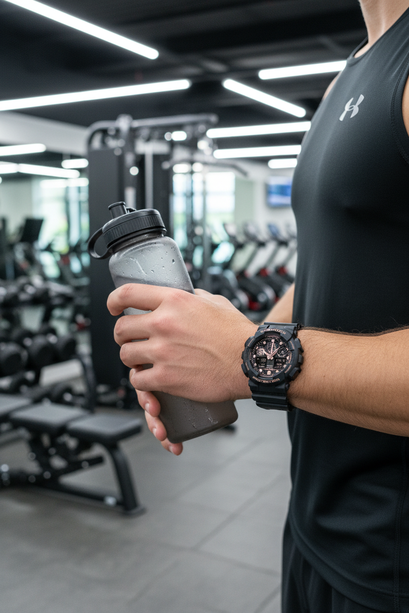 Casio G-Shock GA-100GBX-1A4DR lifestyle - gimnasio activo
