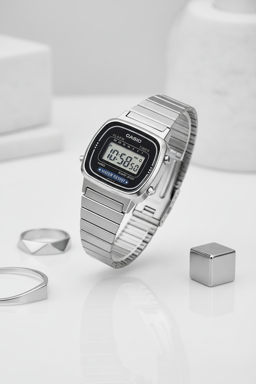 Casio LA670WA-1DF - minimalista plateado