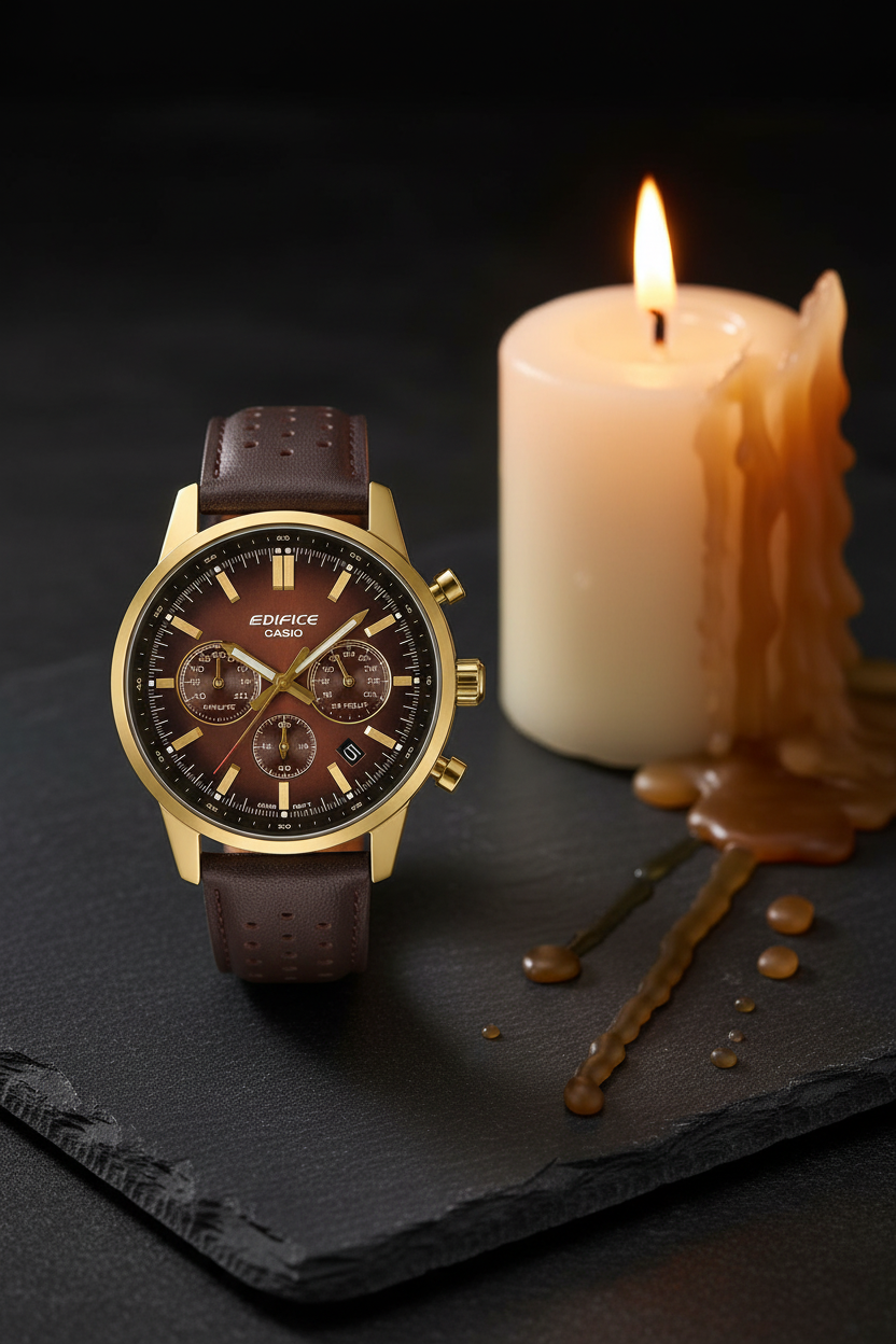 RELOJ PARA HOMBRE CASIO EDIFICE EFR-575CL-5ADF - CAFÉ