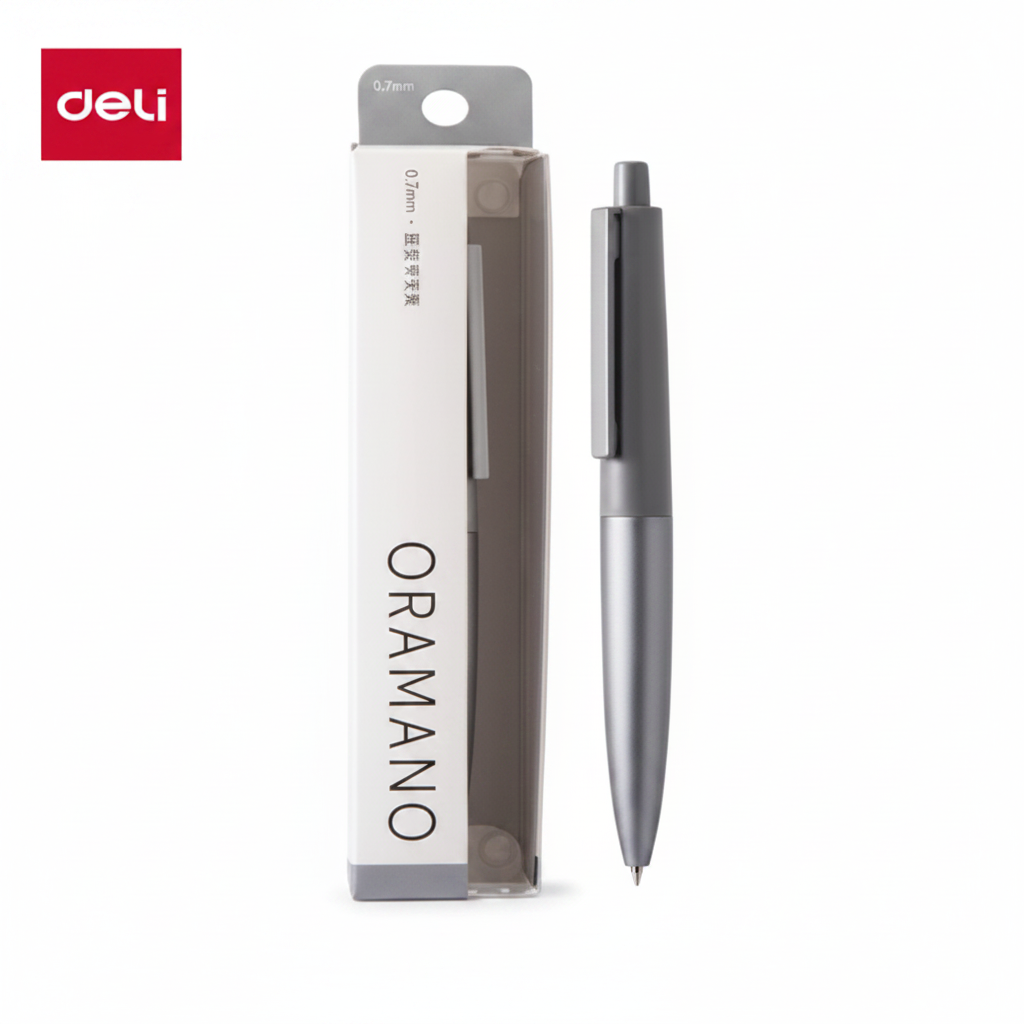 Bolígrafo cuerpo negro Oramano DELI punta bala 0.5mm x1 und