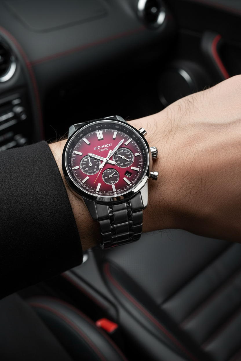 RELOJ PARA HOMBRE CASIO EDIFICE EFR-575D-4ADF - ROJO