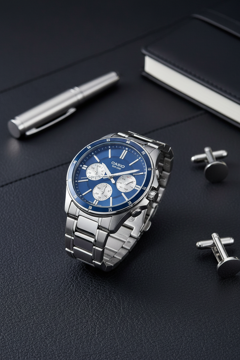 Casio MTP-1374D-2A3VDF - cuero azul ejecutivo