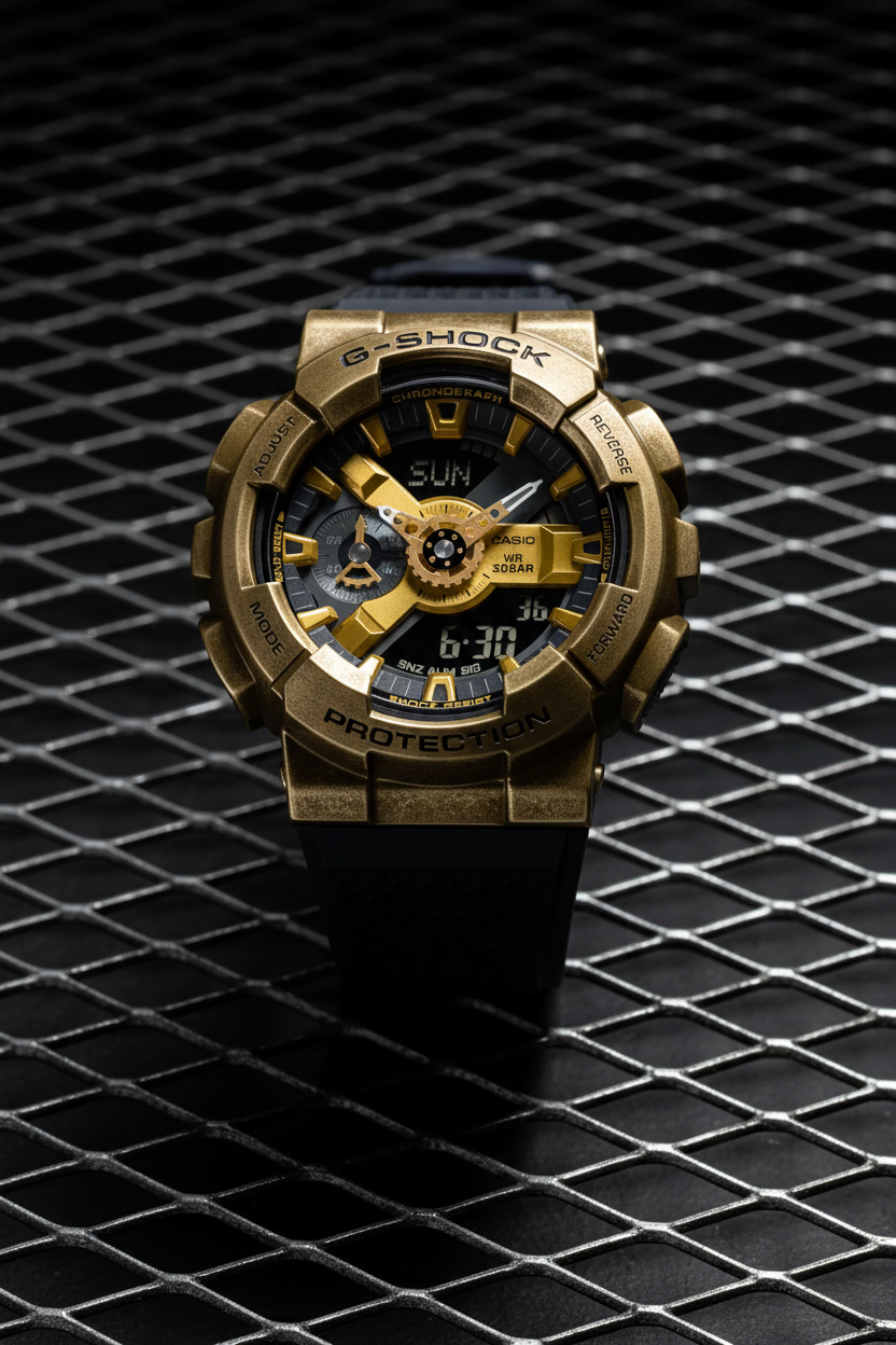 Casio G-Shock GM-110VG-1A9DR - steel mesh industrial