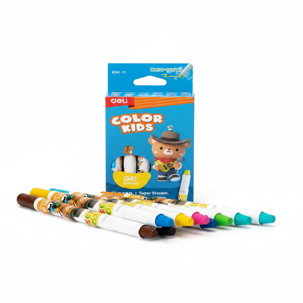 Crayon retractil gel DELI Colores surtidos x12 unidades