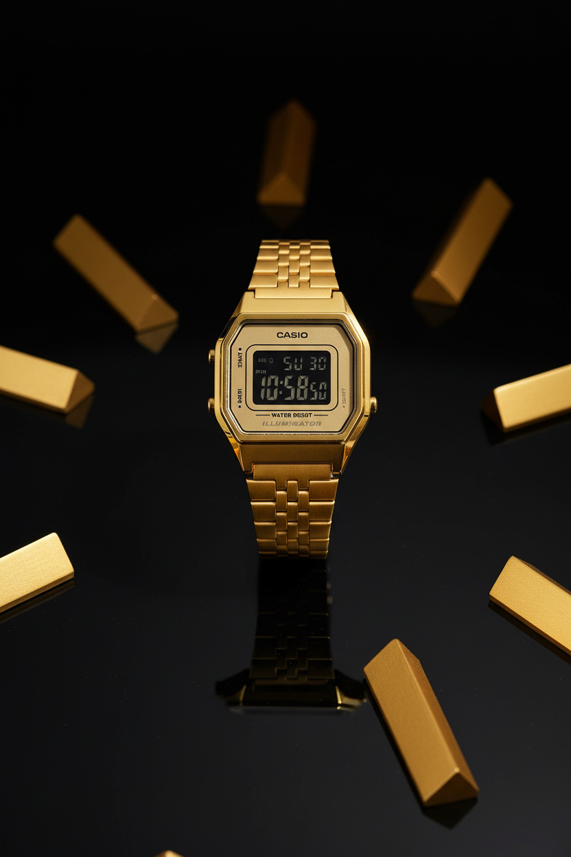 Casio LA680WGA-9BDF - negro dorado luxury