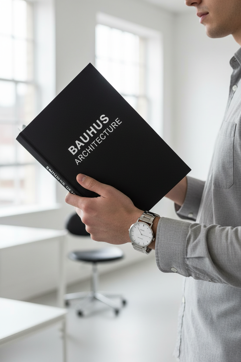 Lifestyle - Bauhaus estudio de arquitectura con libro de diseño