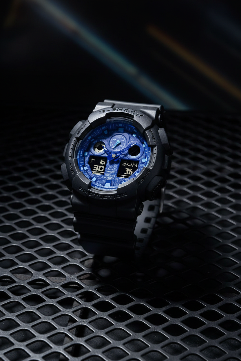Casio G-Shock GA-100BP-1ADR - steel mesh industrial