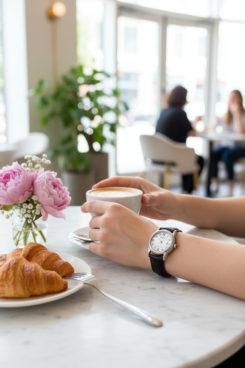 Casio LTP-V002L-7BUDF lifestyle - brunch elegante